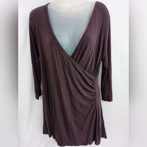 DREAMSACKS Christmas Office L‎ party Holidays Deep V-Neck Purple Wrap Dress
